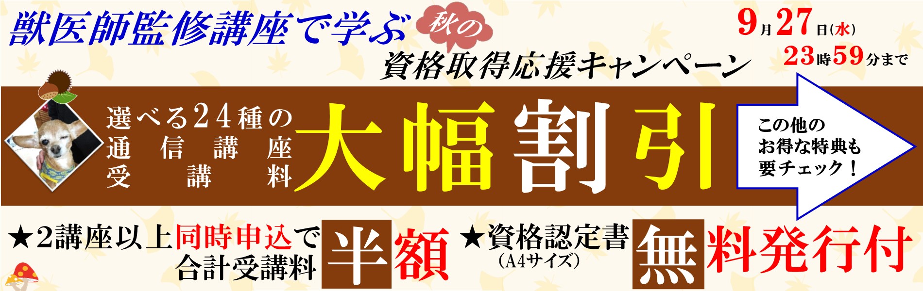 ペットの資格取得応援キャンペーン